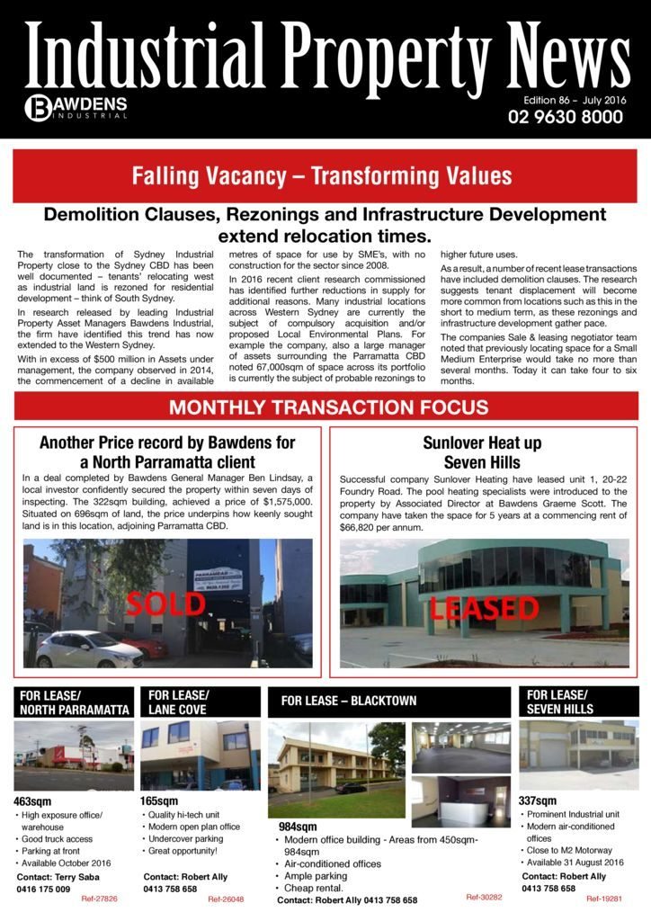 Falling Vacancy – Transforming Values
