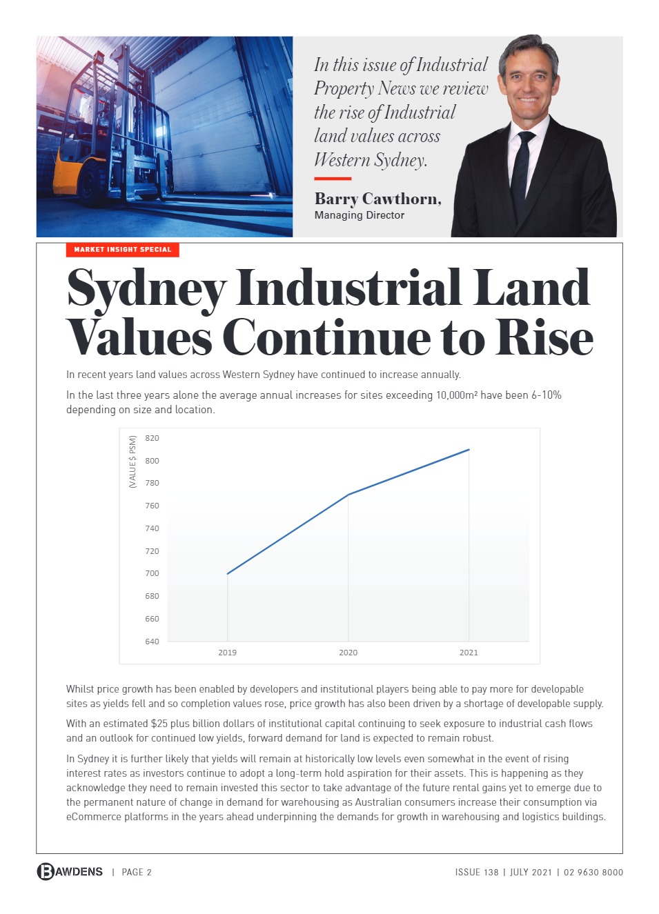 Sydney Industrial Land Values Continue to Rise Bawdens